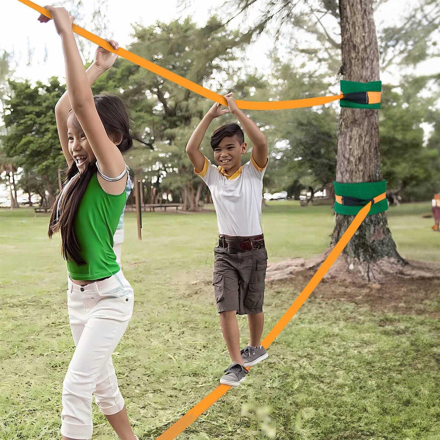 VEVOR Slackline Kit with Training Line 60 ft Backyard Slack Line Equipment - Image 4