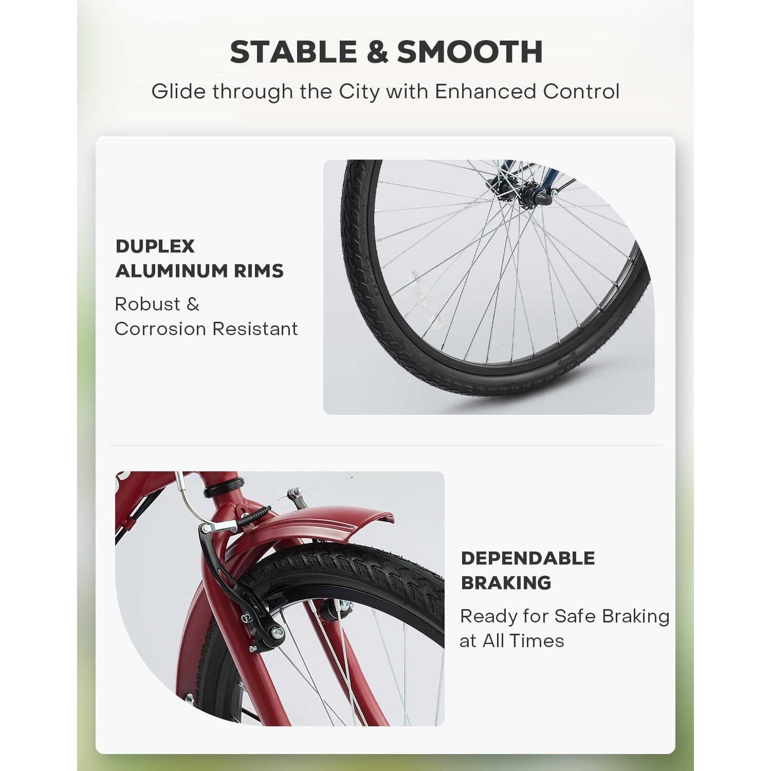 Viribus 26 Inch Folding Adult Tricycle 7 Speed Trike with Removable Basket - Image 4