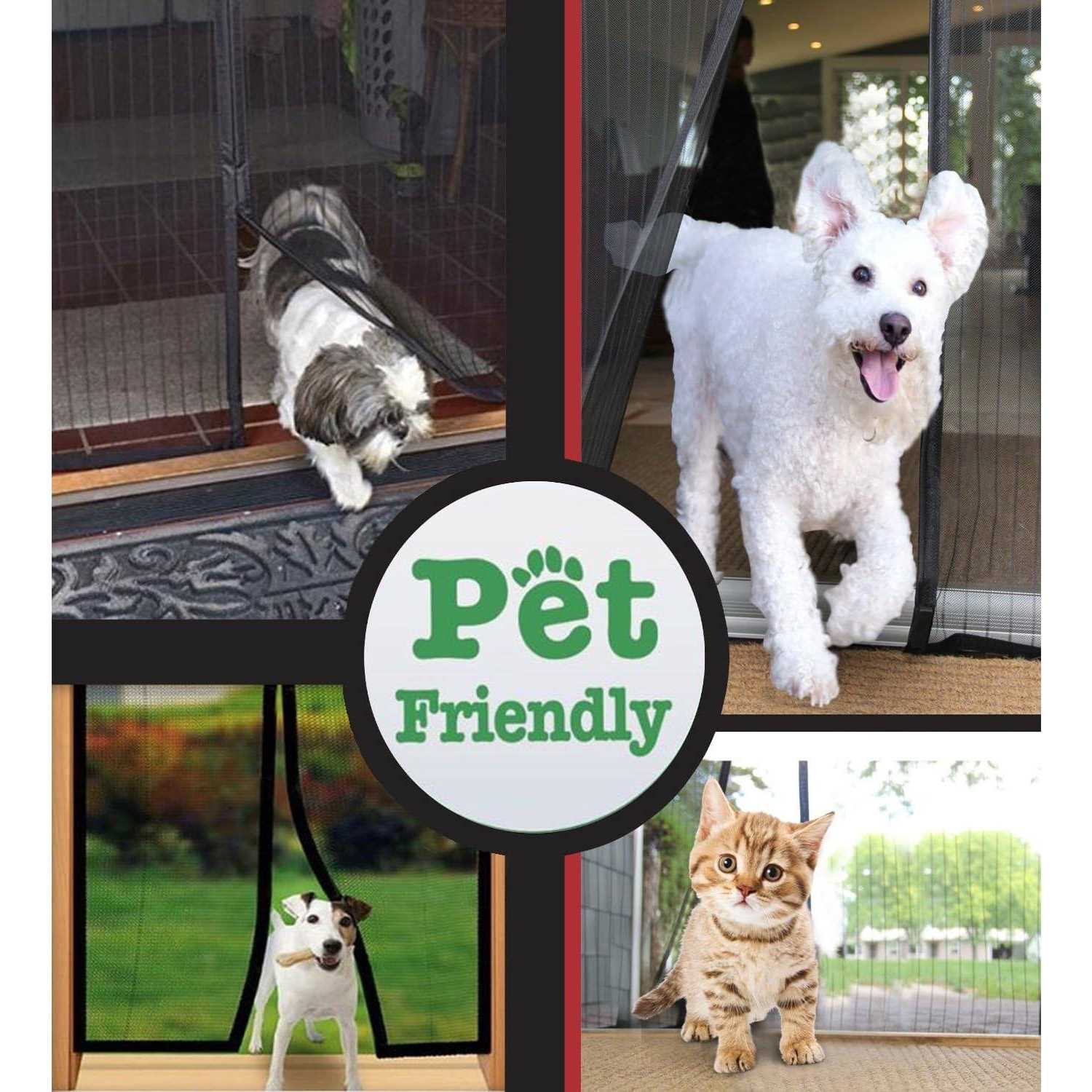 TheFitLife Magnetic Screen Door Heavy Duty Mesh Curtain with Full Frame Hook and Loop Powerful Magnets That Snap Shut Automatically - Image 3