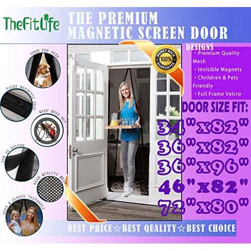 TheFitLife Magnetic Screen Door Heavy Duty Mesh Curtain with Full Frame Hook and Loop Powerful Magnets That Snap Shut Automatically - Image 5