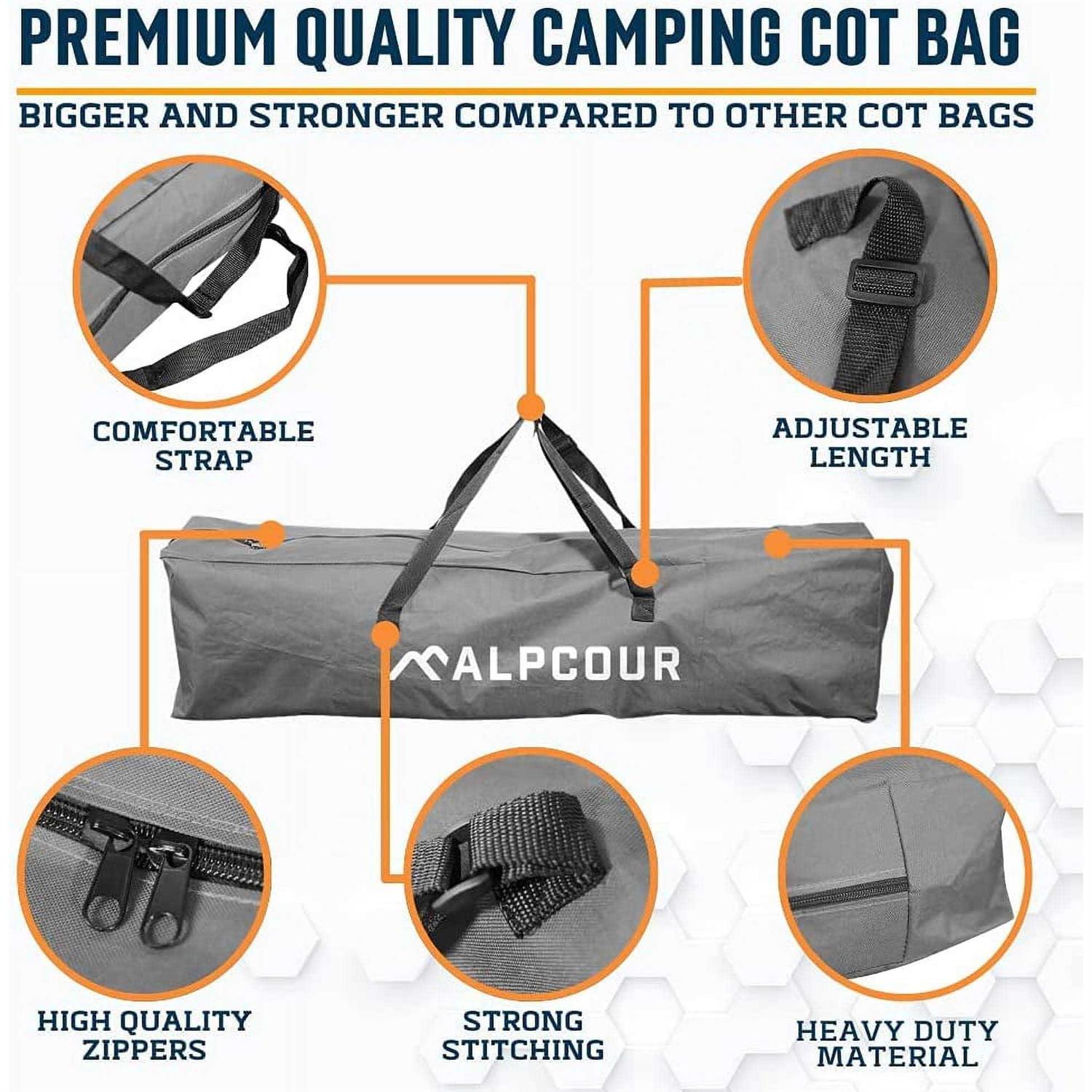 Alpcour 42-Inch Heavy Duty Polyester Camping Cot and Chair Bag - Image 3