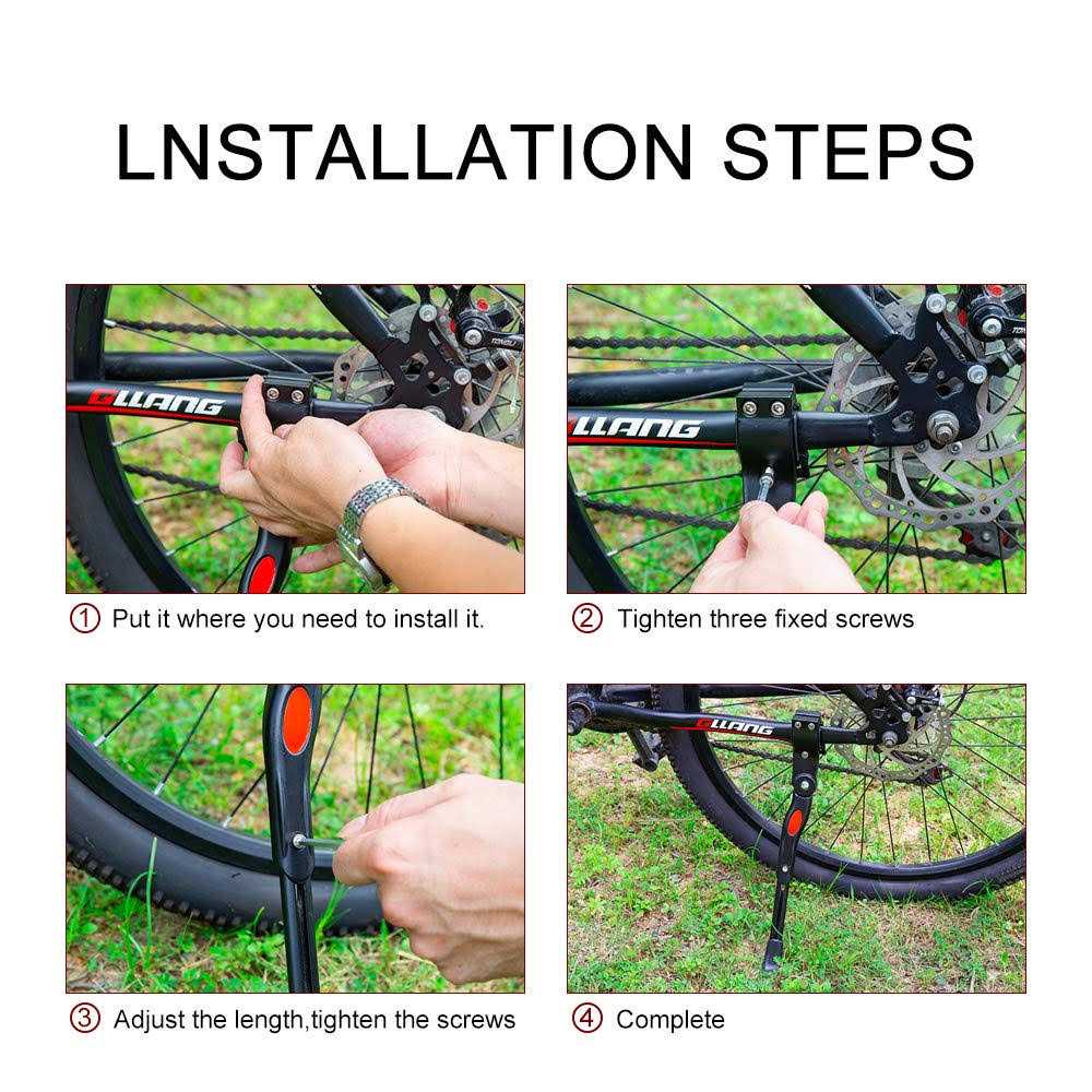 Uhacker Adjustable Bike Kickstand Aluminum Rear Side Bicycle Stand For Bike 22-27 - Image 5