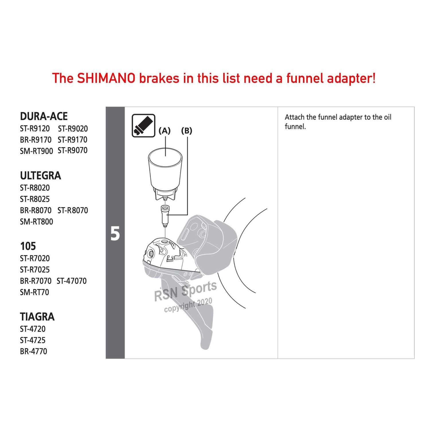 RSN Sports Bleed Kit for Shimano Hydraulic Mountain Bike Brakes with 60ml Mineral Oil - Image 3