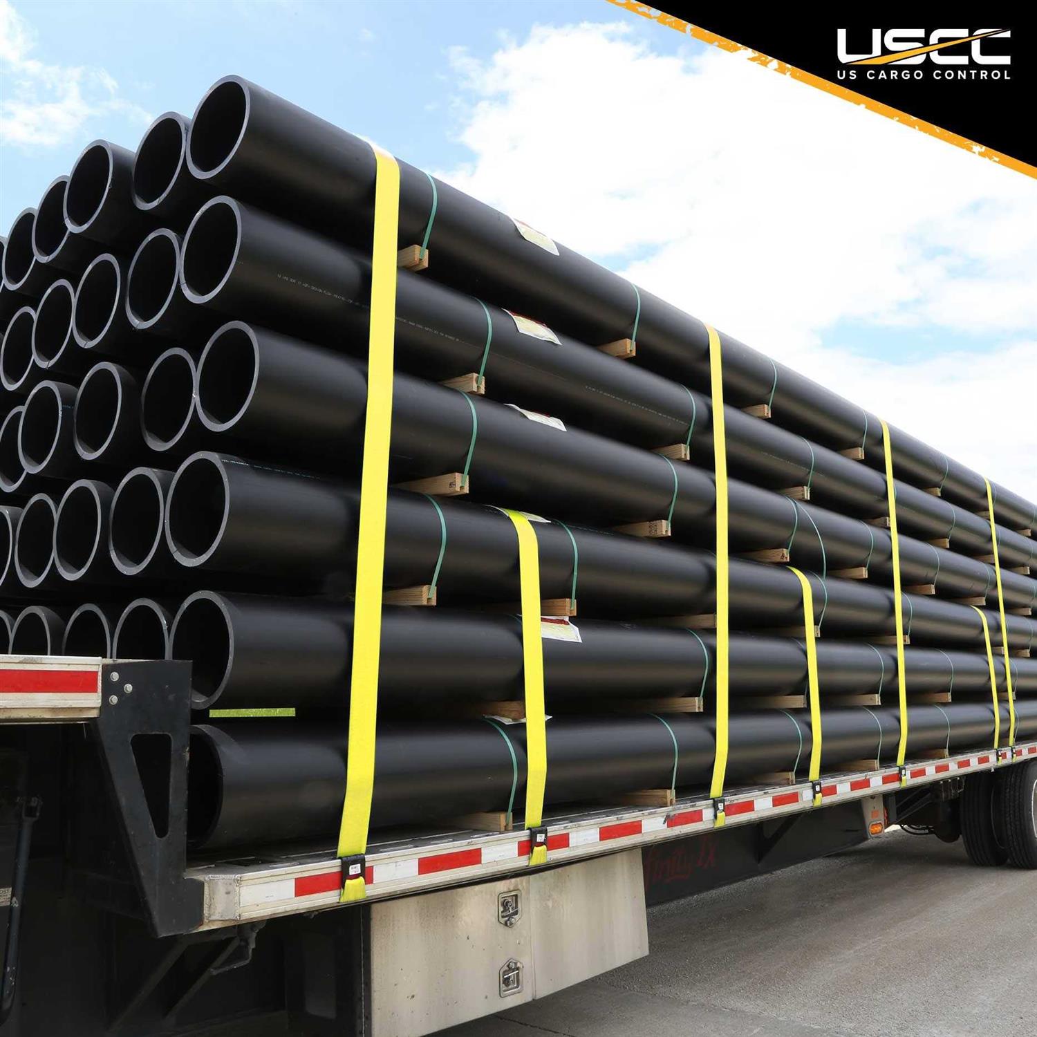 4 x 20' Yellow Ratchet Strap w/ Flat Hooks - Image 3