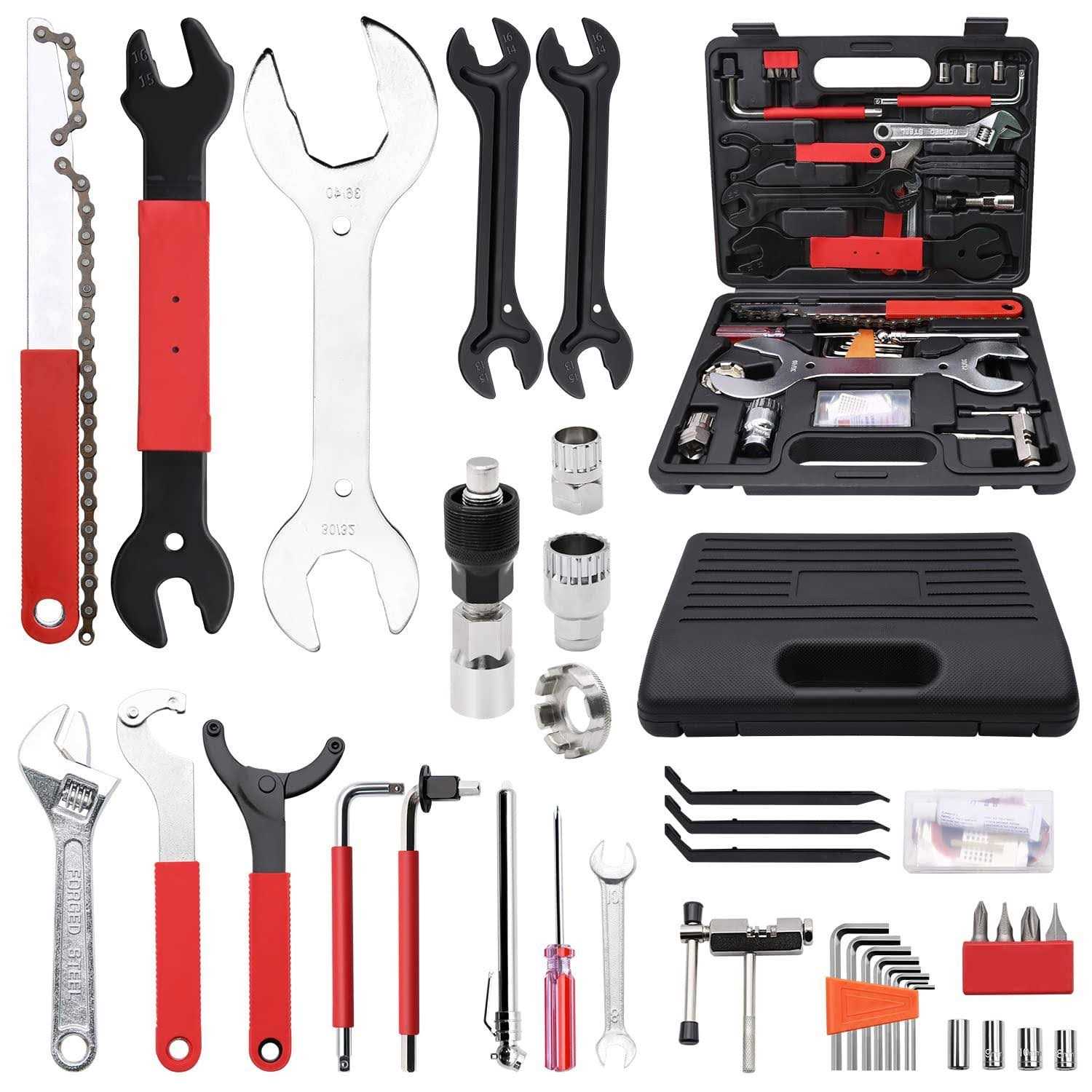 RUBY.Q Bike Tool Kit 44pcs Professional Bike Repair Tool Kit Quality Bicycle Maintenance Tool Set for Mountain Bike Road Bike Maintenance in a Neat