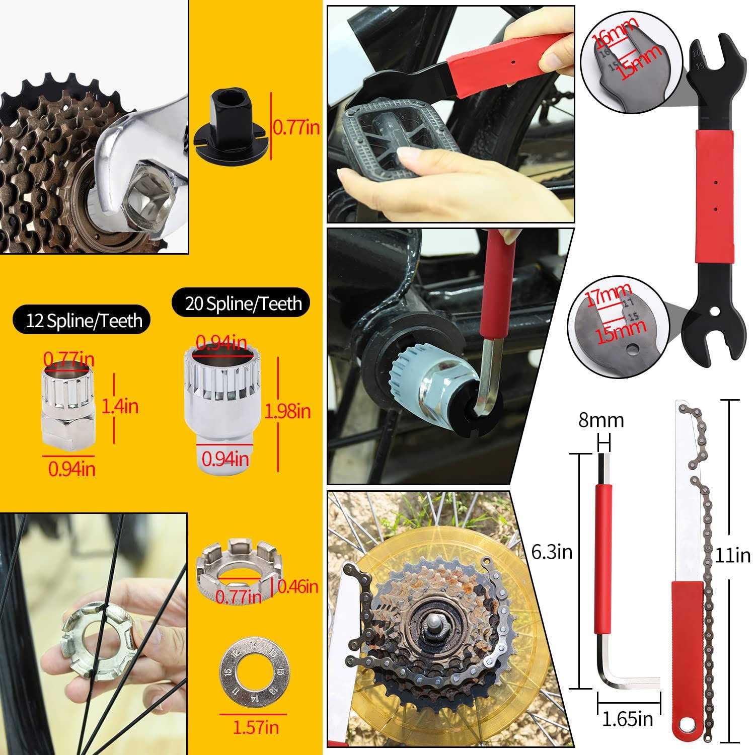 RUBY.Q Bike Tool Kit 44pcs Professional Bike Repair Tool Kit Quality Bicycle Maintenance Tool Set for Mountain Bike Road Bike Maintenance in a Neat - Image 3