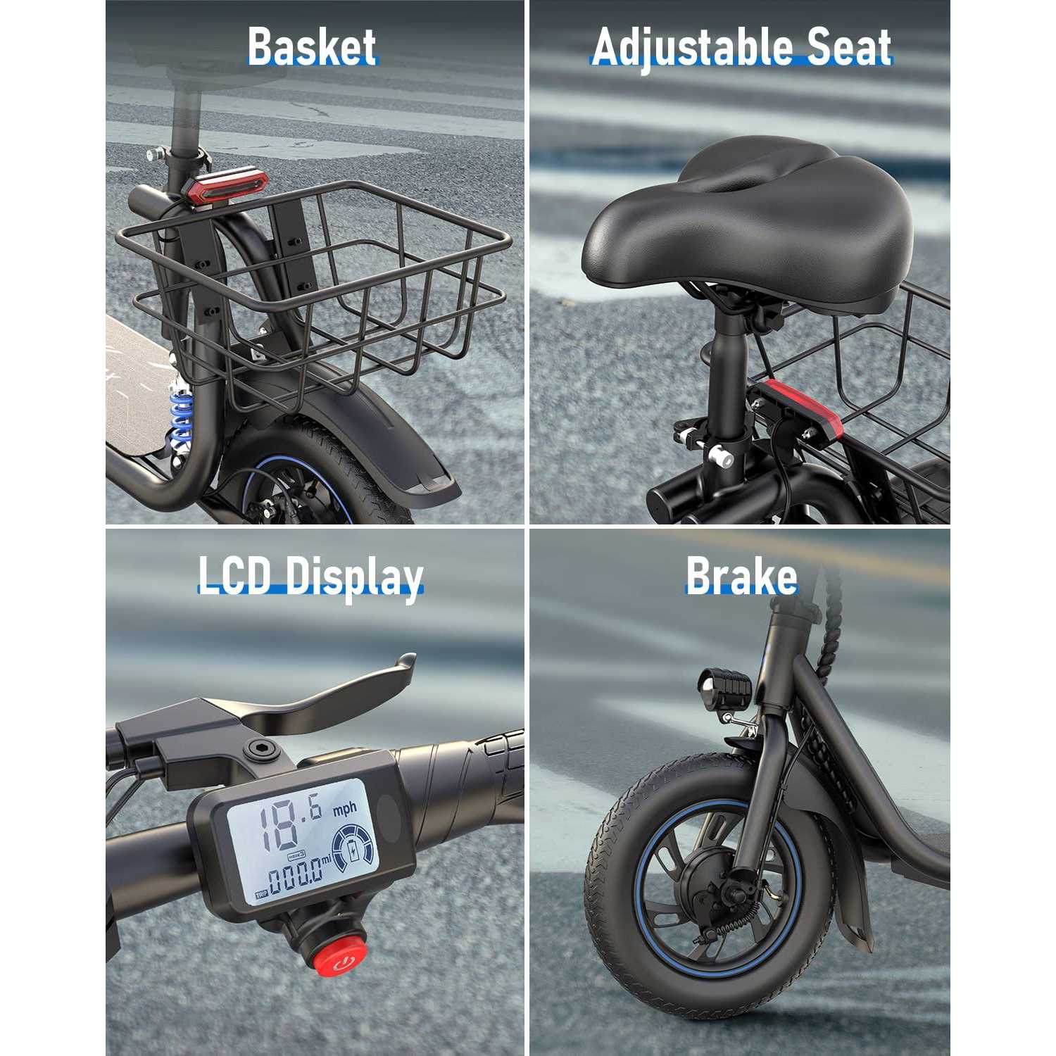 URBANMAX C1 Electric Scooter with Seat 450W Powerful Motor up to 22 Miles Range - Image 4