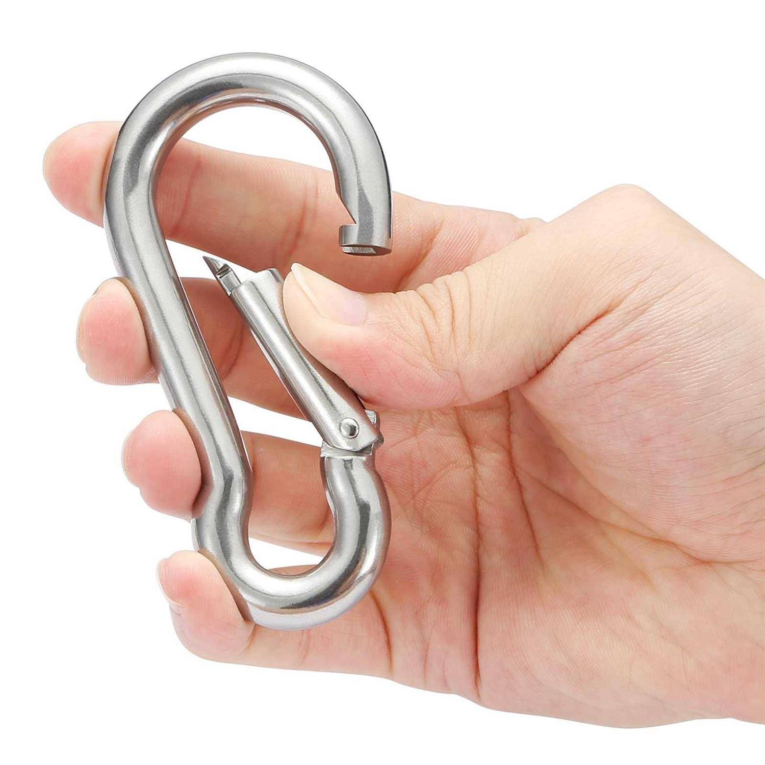 sprookber Stainless Steel Carabiner Spring Snap Hook 304 Stainless Steel Clips - Image 4