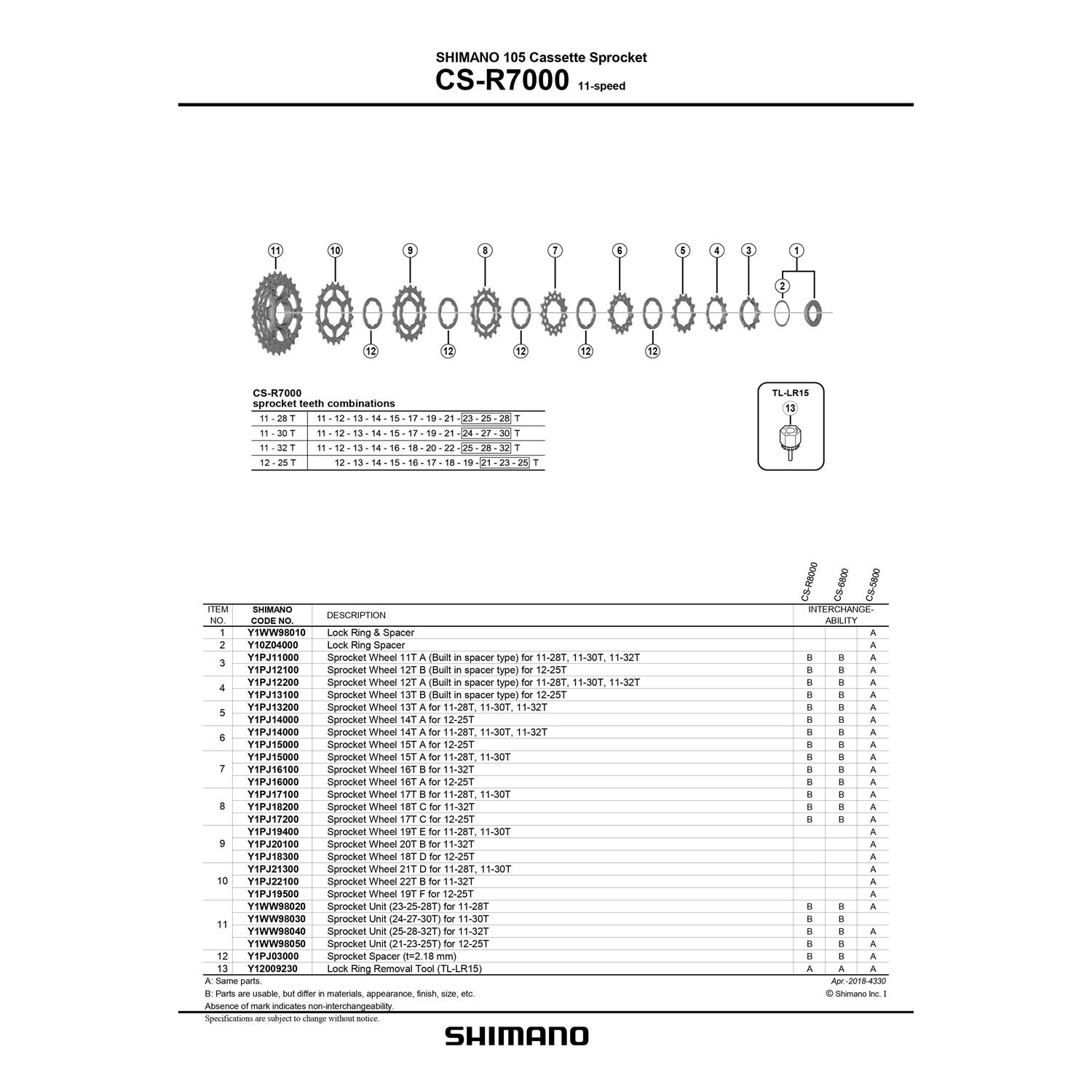 Shimano 105 11-Speed CS-R7000 Cassette - Image 3