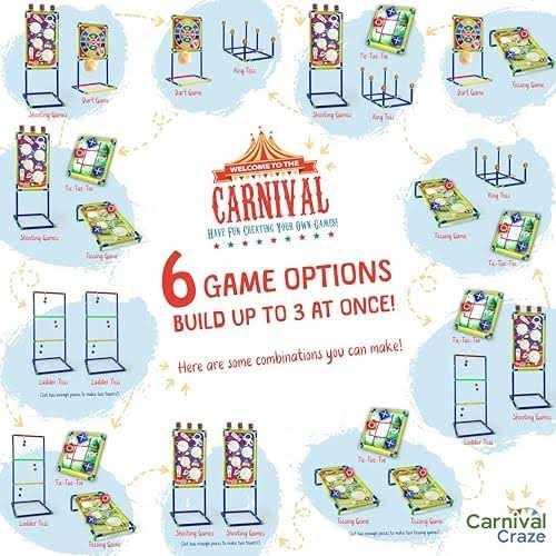 Carnival Yard Games for Kids Ring Toss Beanbag Cornhole Ball Shooting Target Game - Image 3