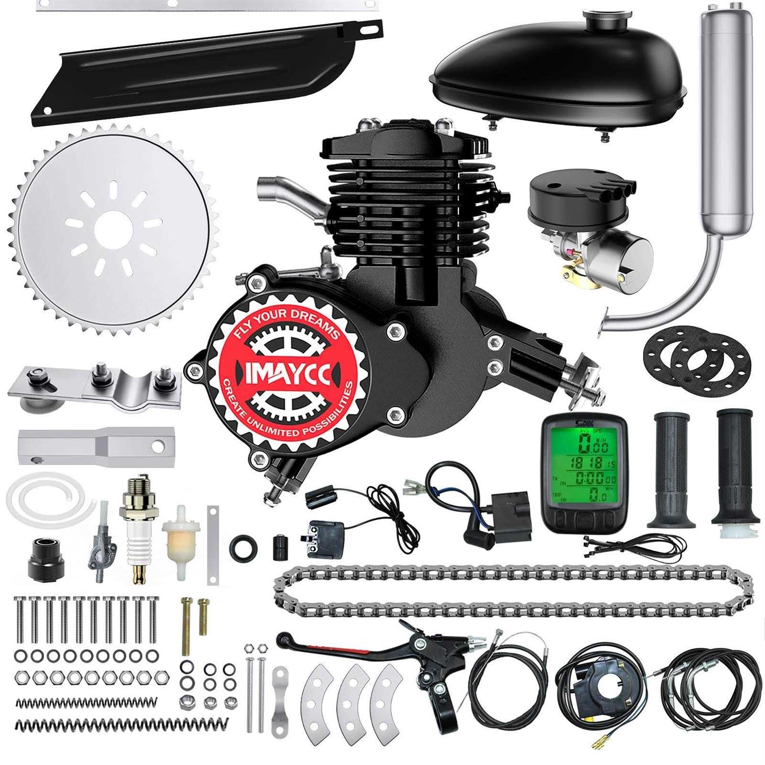 IMAYCC 80cc Bicycle Engine Kit Bike Motor Kit with Wired Digital Computer