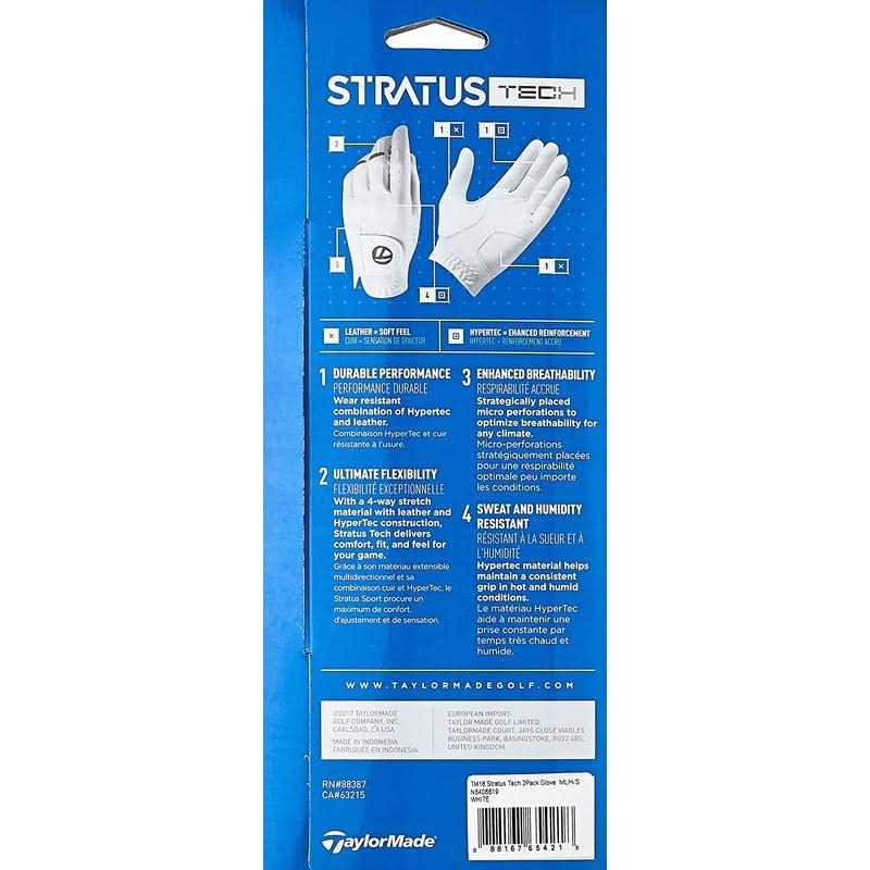 TaylorMade Stratus Tech 2 Pack Left Golf Glove - Image 4