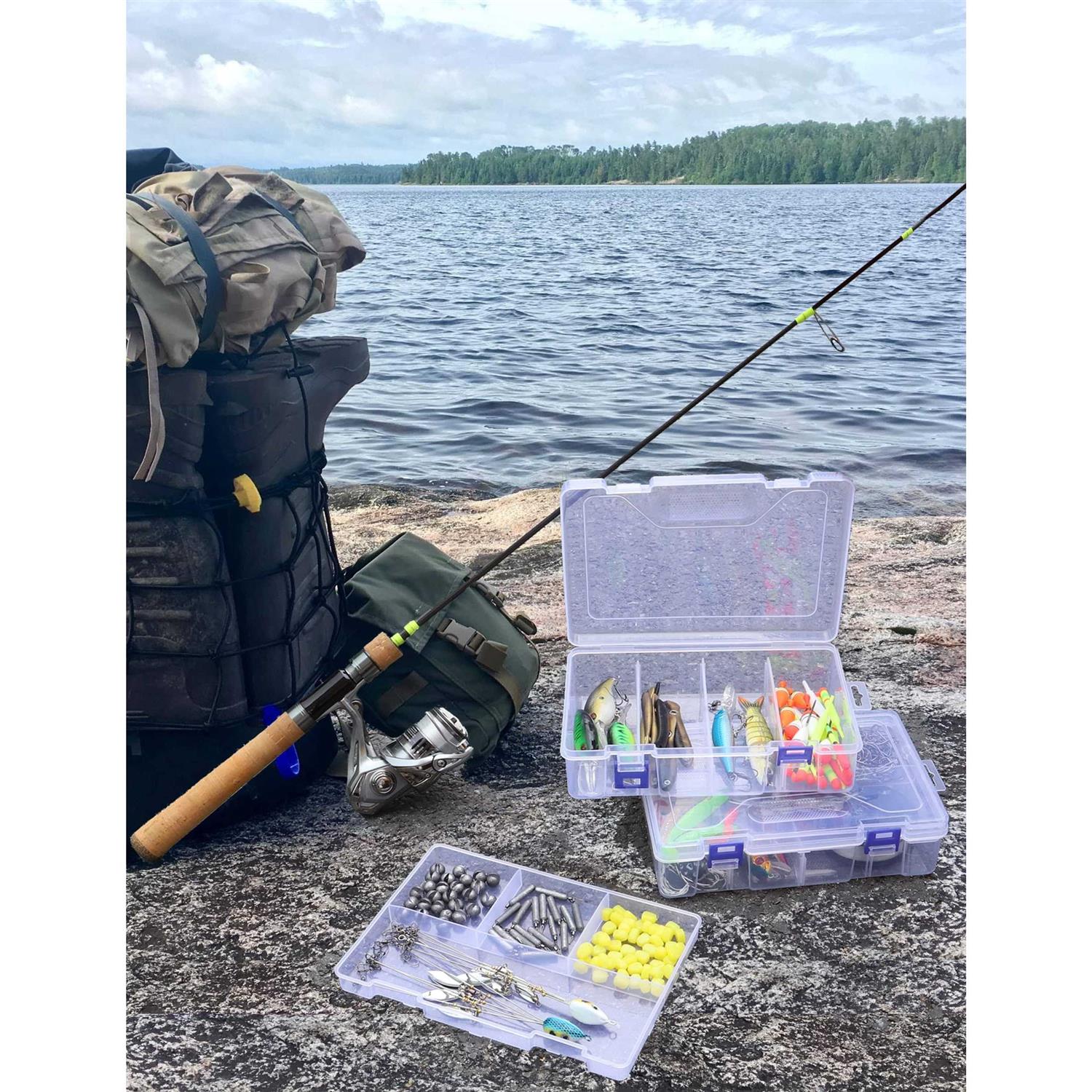 Beoccudo Tackle Box Fishing Tackle Box for Snacks Snackle Box Container Small Tackle Box Organizer Clear Plastic Organizer Box - Image 5