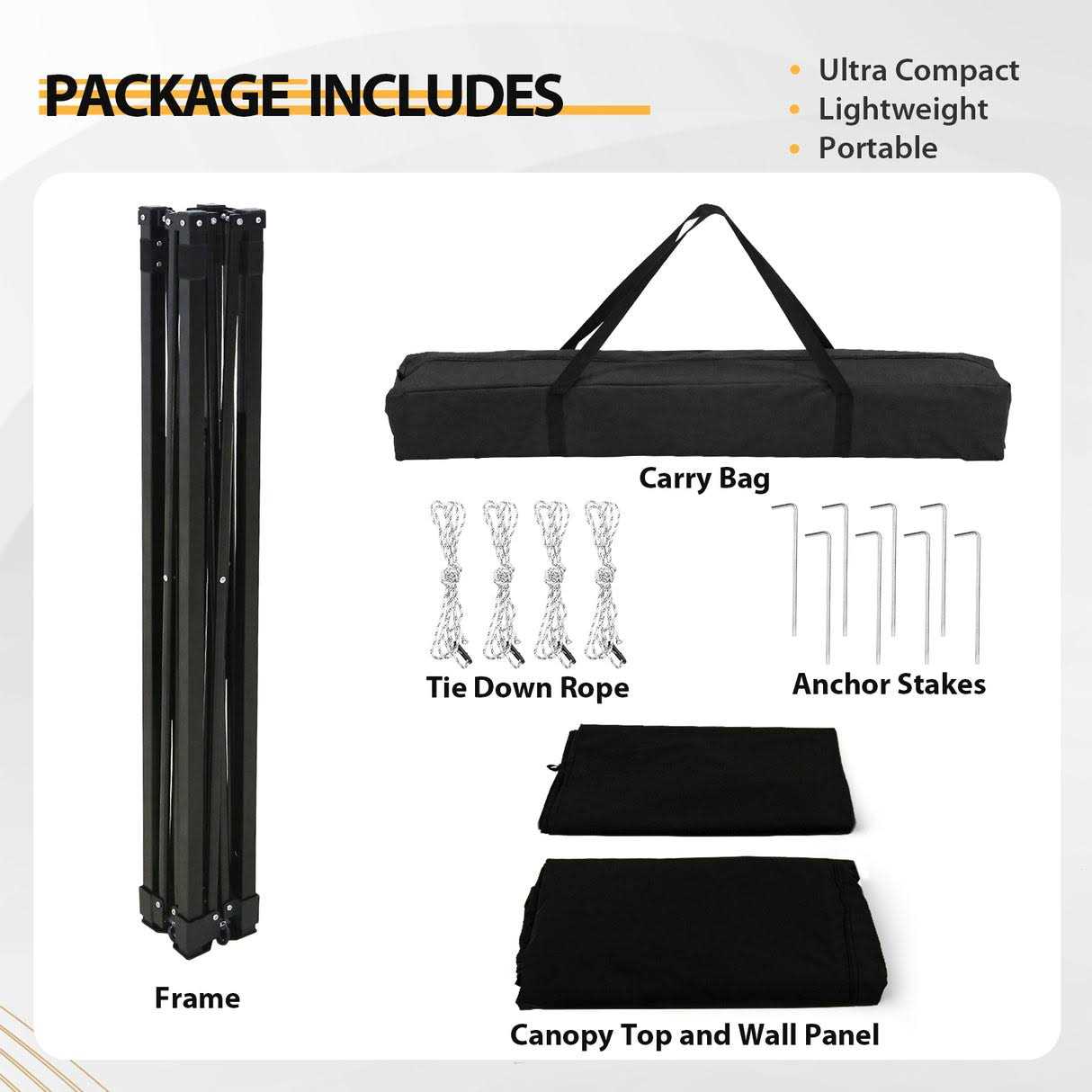 4 W x 4 D Steel Pop-Up Canopy Portable Privacy Dressing Room EAGLE PEAK Roof - Image 5