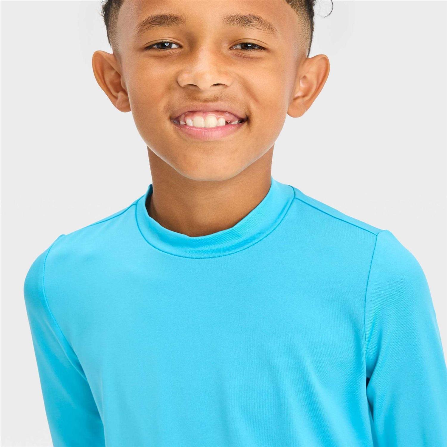 Boys' Cat & Jack Solid Rash Guard Top - Image 3