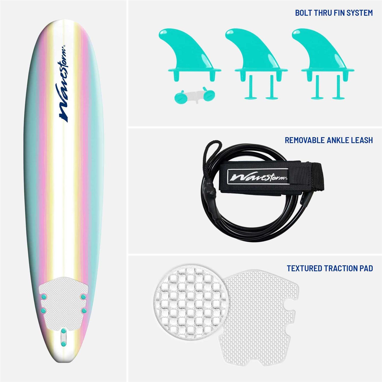 Wavestorm 8ft Classic Longboard Surfboard - Image 5