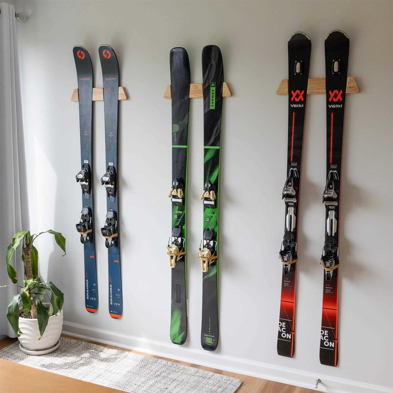 storeyourboard Minimalist Wood Ski Display Rack - Image 5
