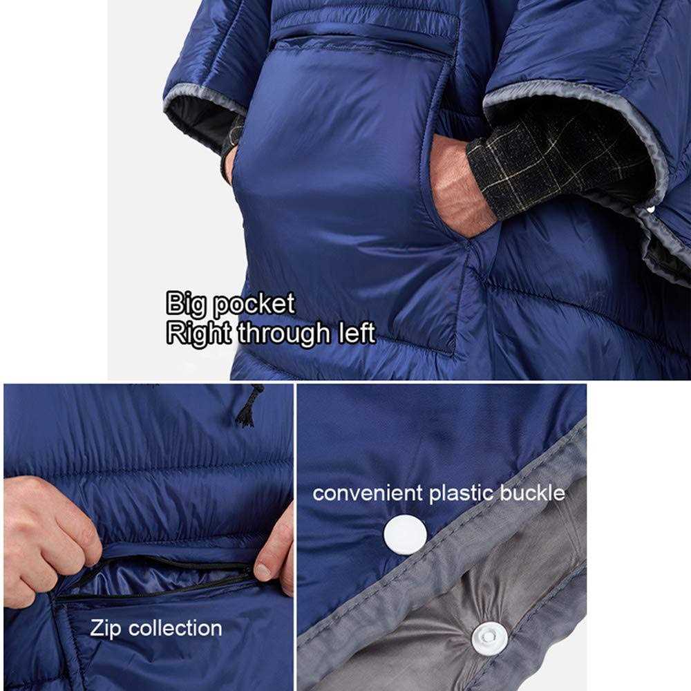 Camp Poncho Sleeping Bag Wearable Hooded Blanket Envelope Lightweight Thermal Cloak Cape Windproof with Premium Stuff Compression Sack - Image 3
