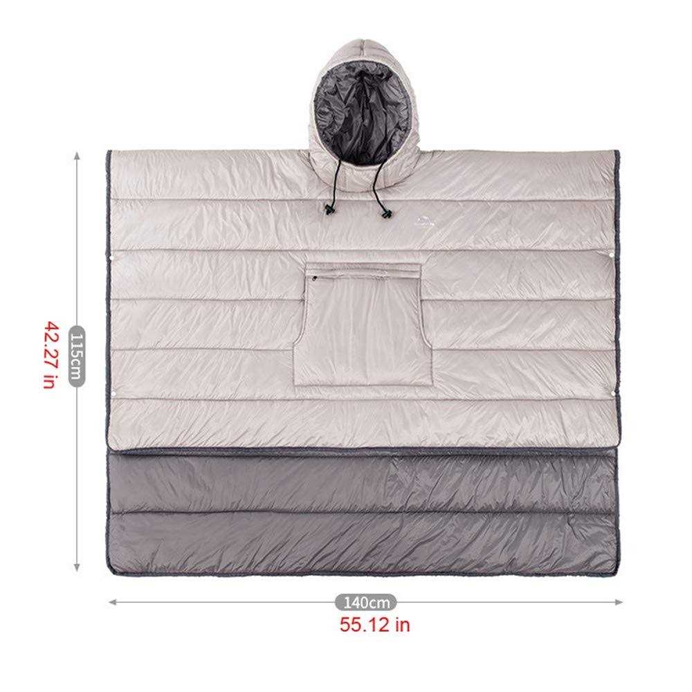 Camp Poncho Sleeping Bag Wearable Hooded Blanket Envelope Lightweight Thermal Cloak Cape Windproof with Premium Stuff Compression Sack - Image 5