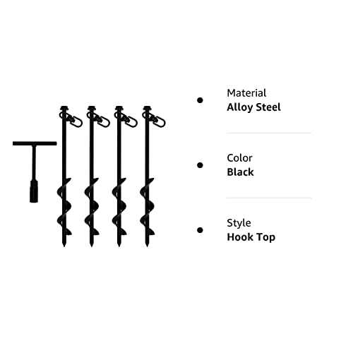 Vasgor Ground Anchors Easy to Use with Drill Heavy Duty Anchor Hook for Camping Tent - Image 4