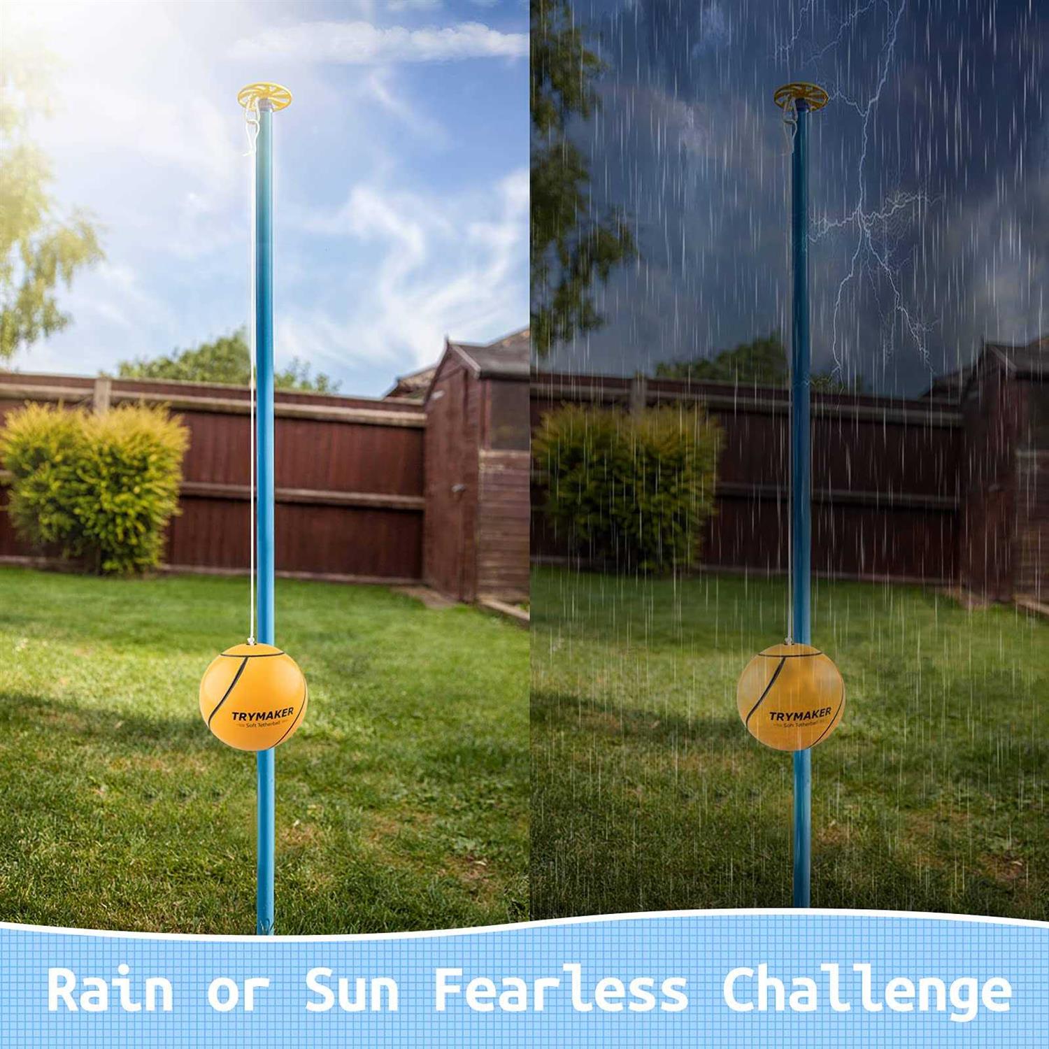 Trymaker Tetherball, Tether Balls and Rope Set for Kids,Replacement Tetherball for Adults Backyard Outdoors - Image 4