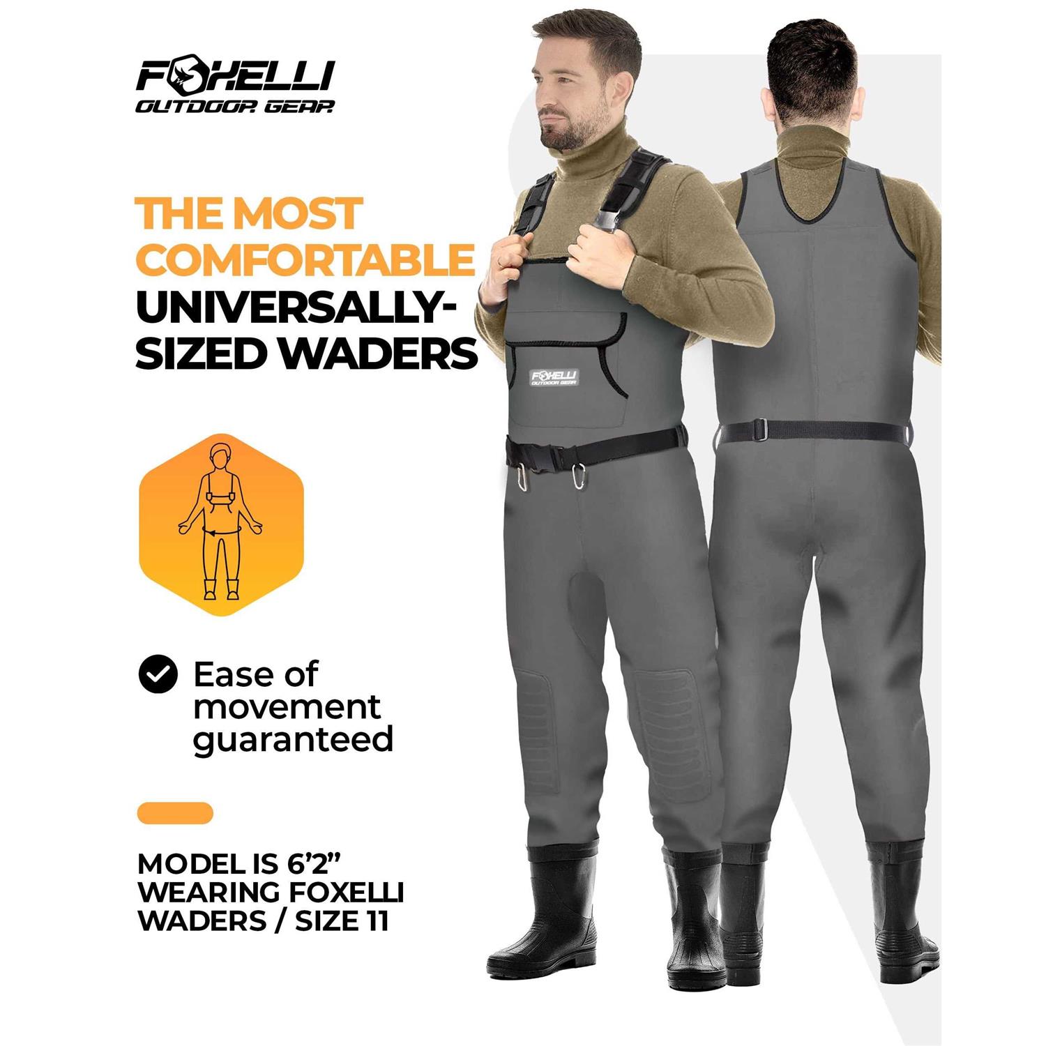 Foxelli Chest Waders Camo Neoprene Hunting & Fishing Waders for Men & Women with Boots - Image 5