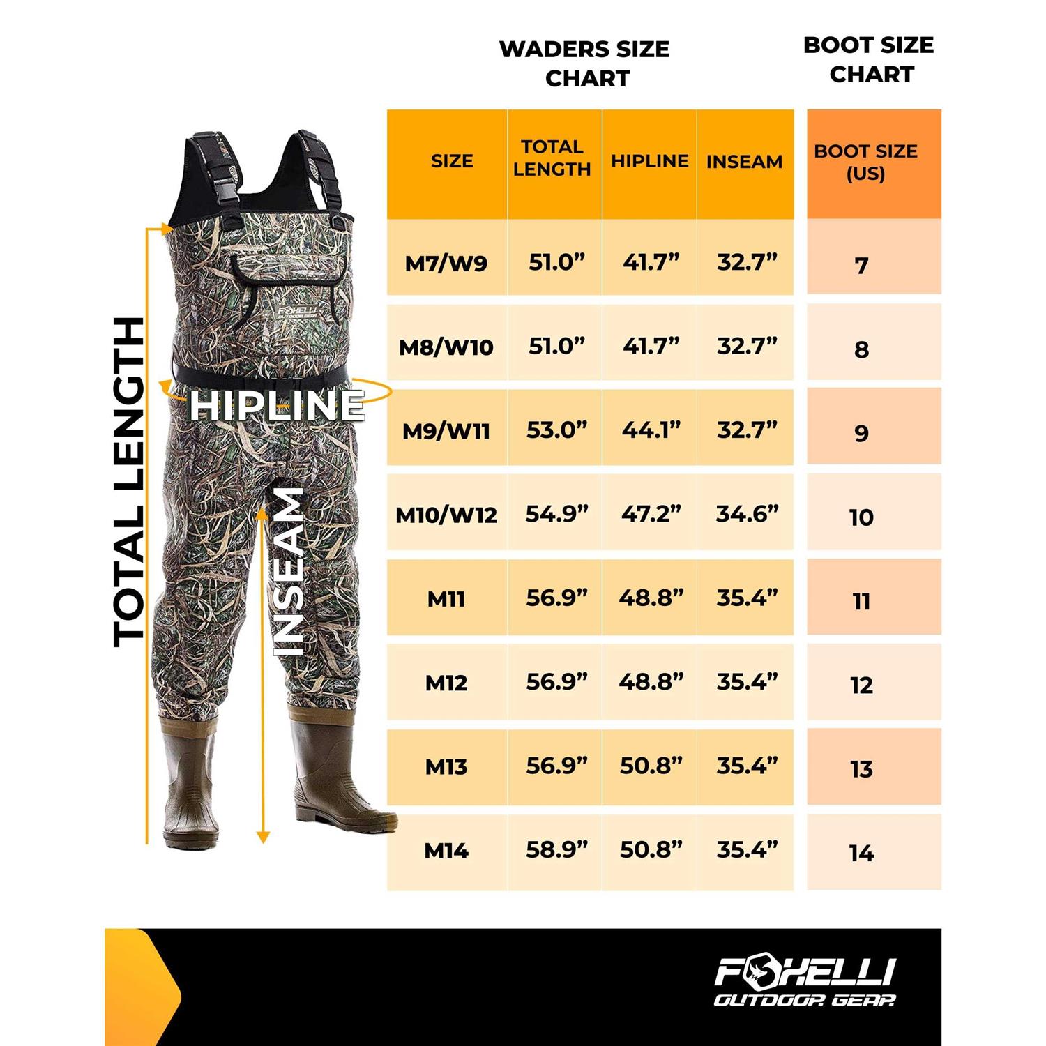 Foxelli Chest Waders Camo Neoprene Hunting & Fishing Waders for Men & Women with Boots - Image 2