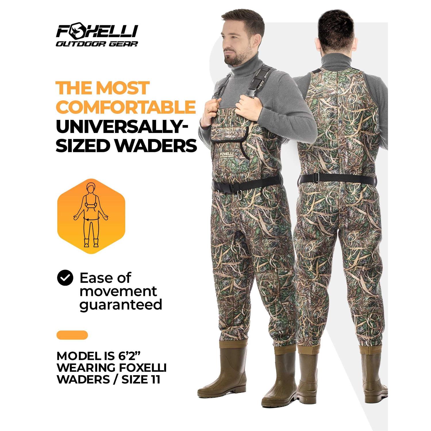 Foxelli Chest Waders Camo Neoprene Hunting & Fishing Waders for Men & Women with Boots - Image 4