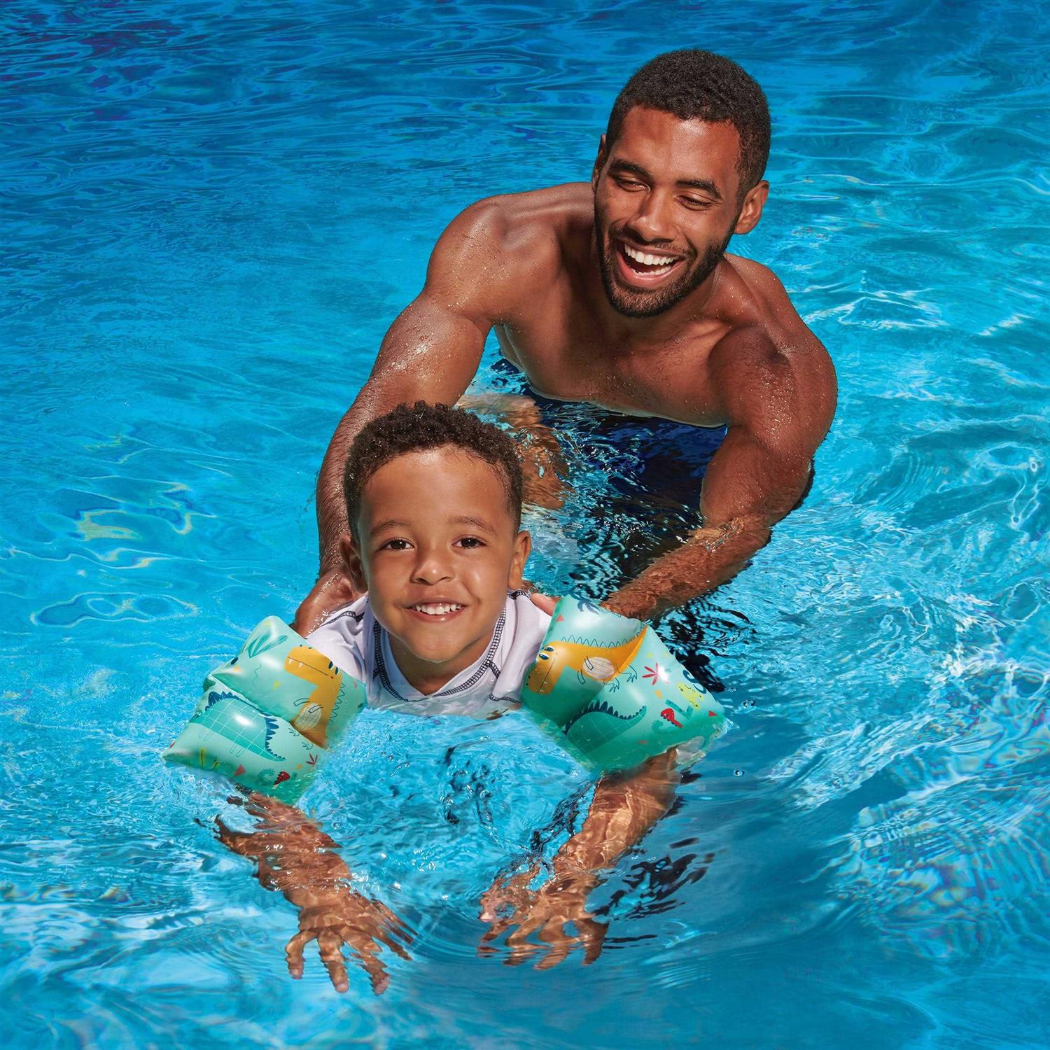 Bluescape Blue Dino Inflatable Printed Kids Armbands for Swimming & Floating - Image 4