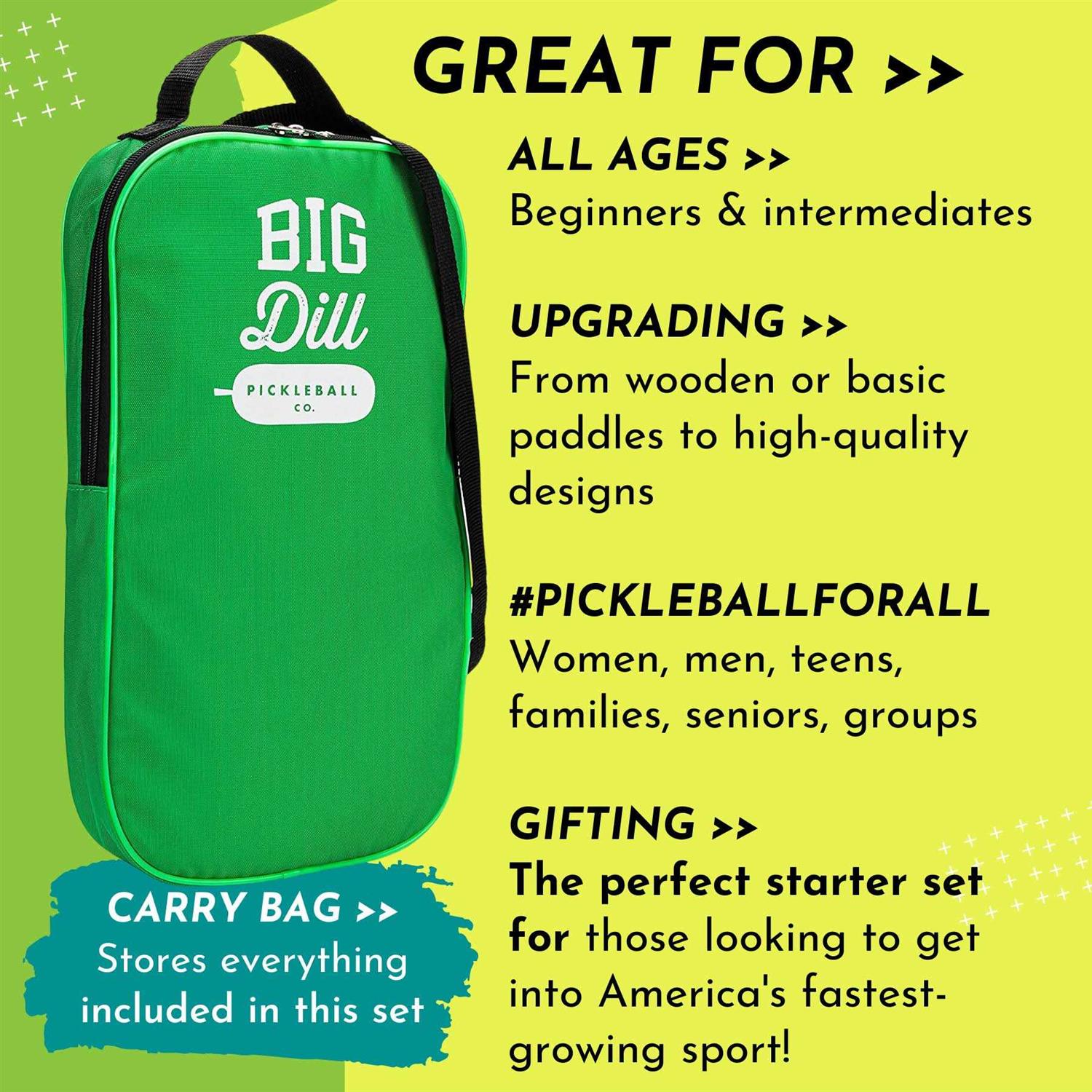 Big Dill Pickleball Co. Pickleball Paddles Set with 2 Paddles - Image 4