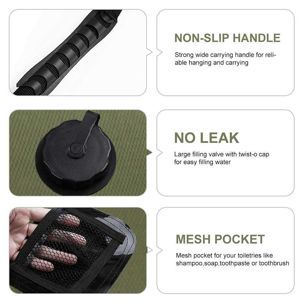 Solar Shower Bag, Solar Heating Camping Shower Bag, 5Gal Portable Camping Shower Bag, with Removable Hose and On-Off Switchable Shower Head - Image 3