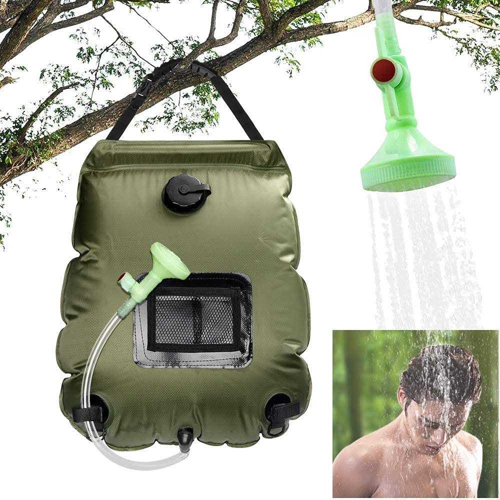 Solar Shower Bag, Solar Heating Camping Shower Bag, 5Gal Portable Camping Shower Bag, with Removable Hose and On-Off Switchable Shower Head - Image 5