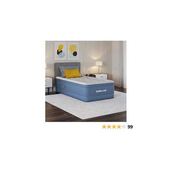 Simmons Rest Aire Mattress Air Bed with Side Built-in Pump and Soft Velveteen Topper - Image 5