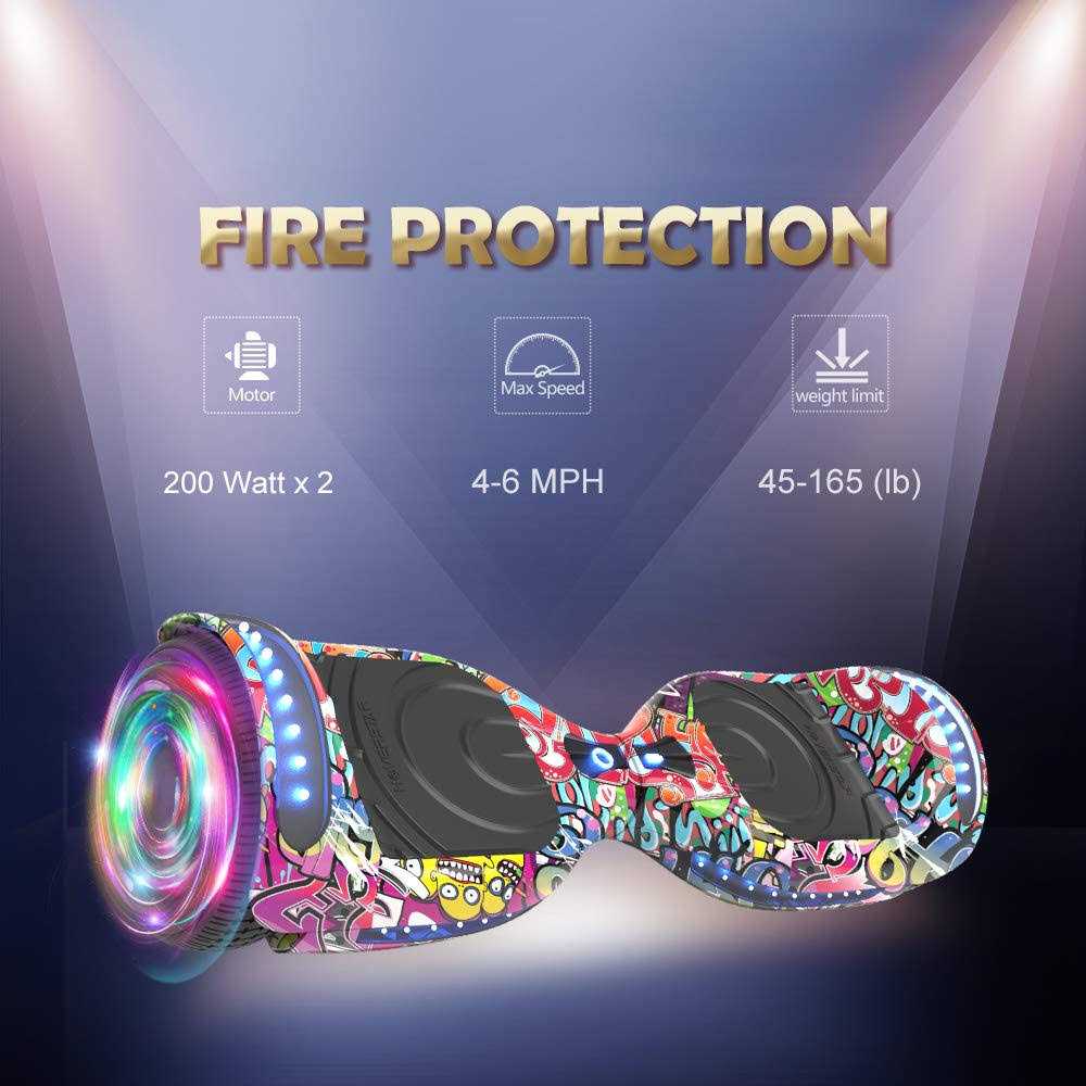 Star Wheel Hoverboard with Bluetooth 6.5 inch Self Balancing Scooter with Science Fiction LED Wheels - Image 5