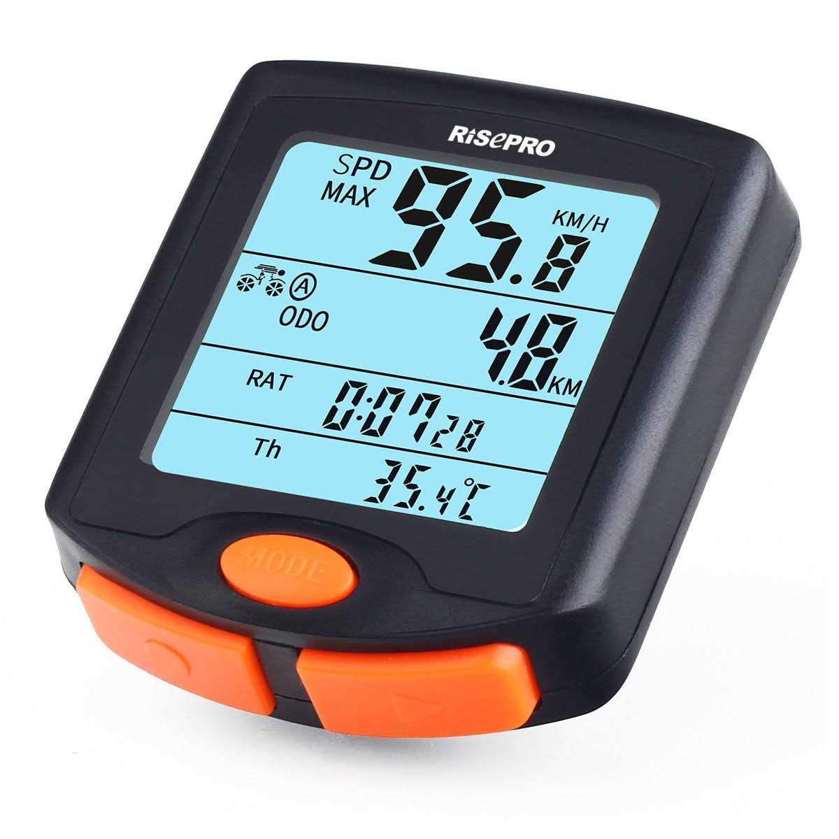 Bike Computer Risepro Wireless Bicycle Speedometer Bike Odometer Cycling Multi Function Waterproof 4 Line Display with Backlight Yt-813 - Image 4