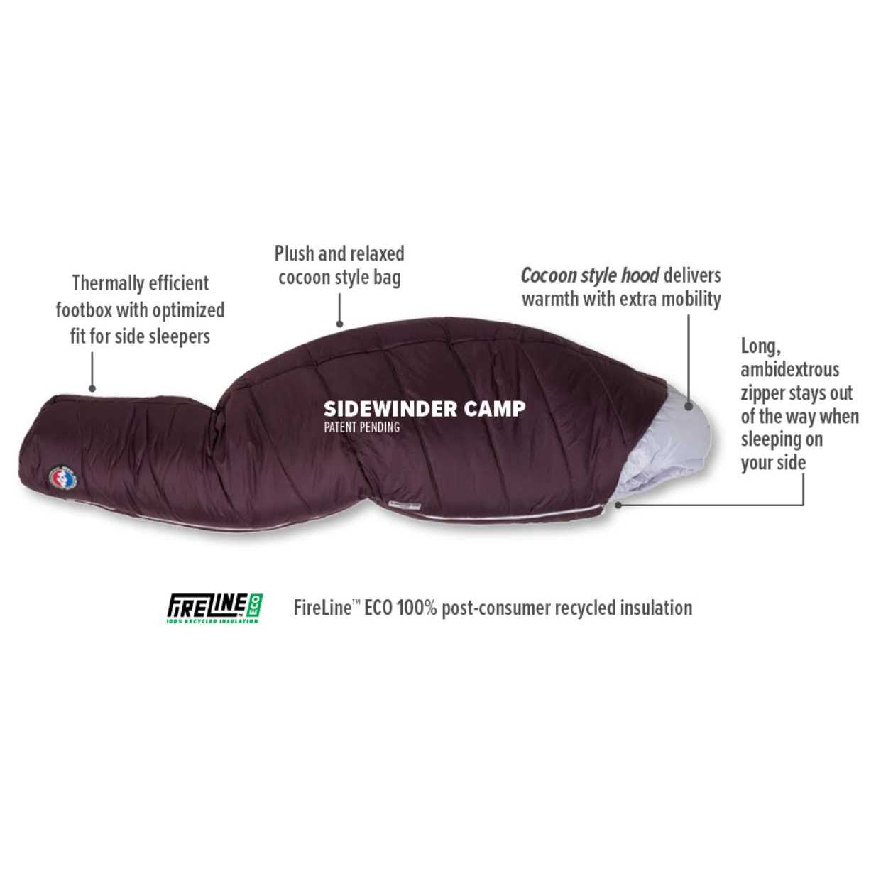 Big Agnes Women's Sidewinder Camp Sleeping Bag - Image 3