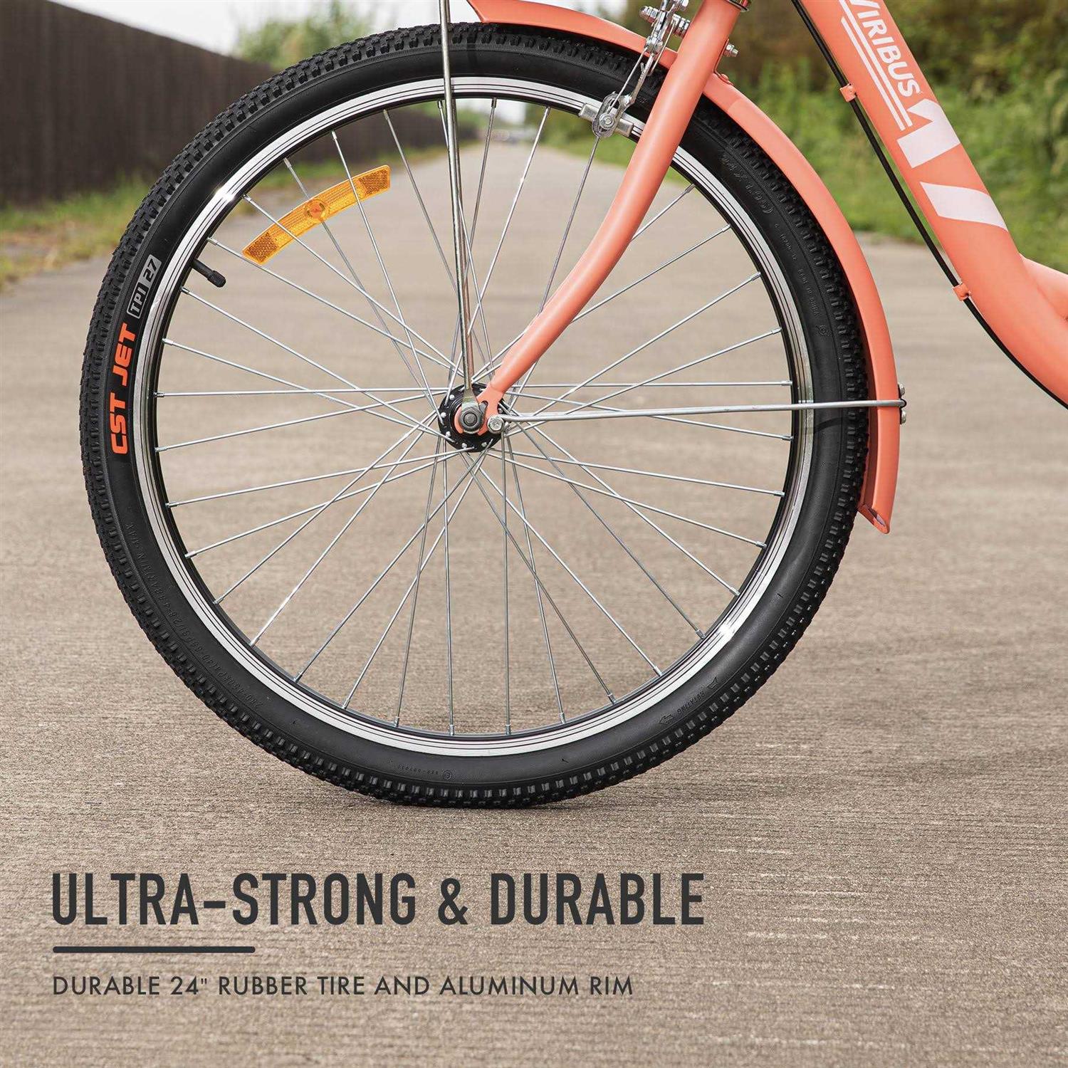 Viribus Single Speed Adult Tricycle 3 Cruiser Bike Removable Wheeled Basket - Image 5