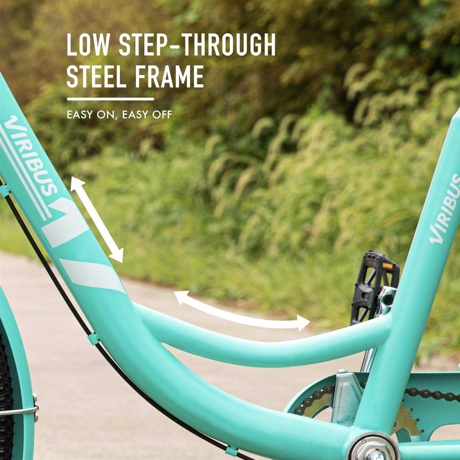 Viribus Single Speed Adult Tricycle 3 Cruiser Bike Removable Wheeled Basket - Image 4