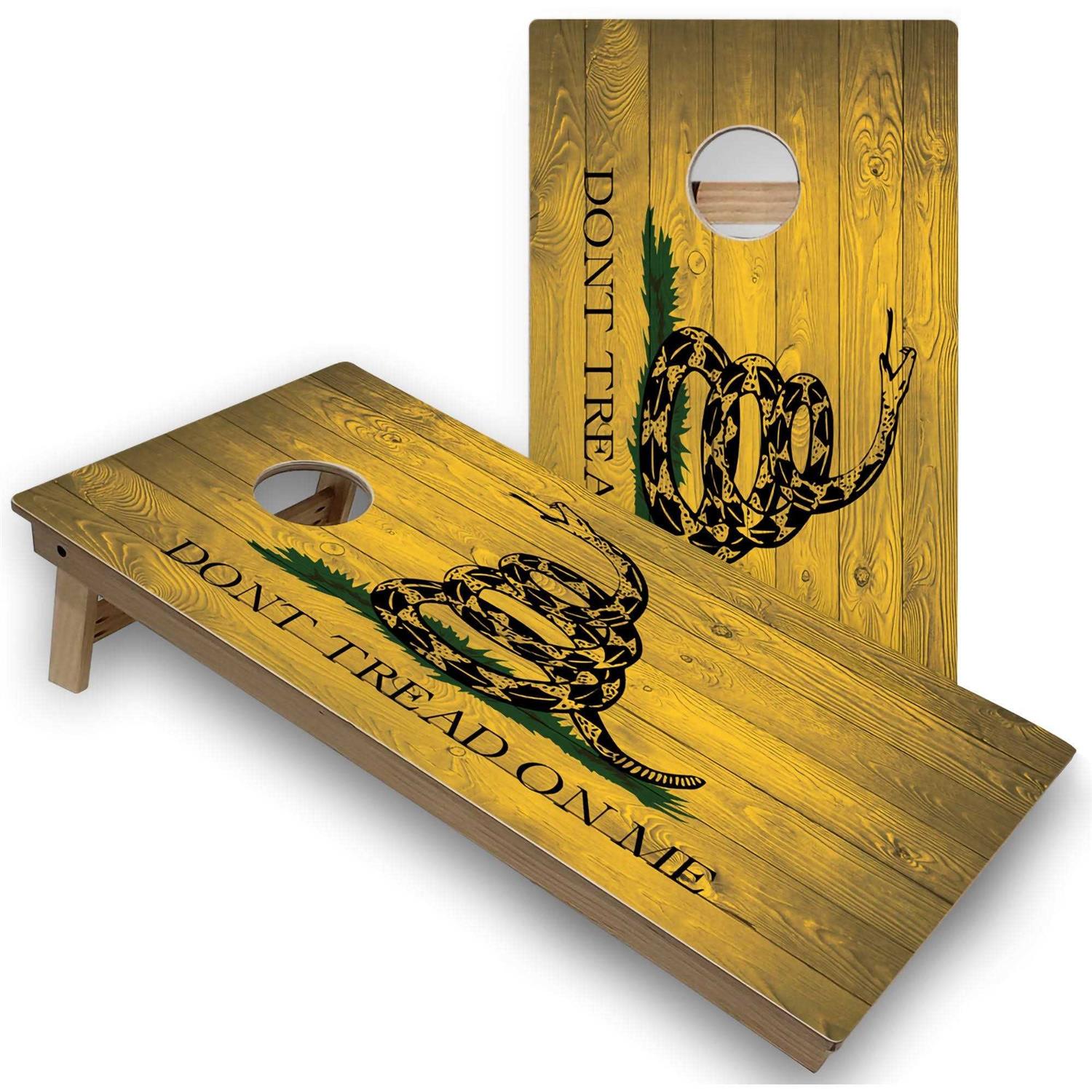 Skip's Garage Flag Solid Wood Cornhole Board Set