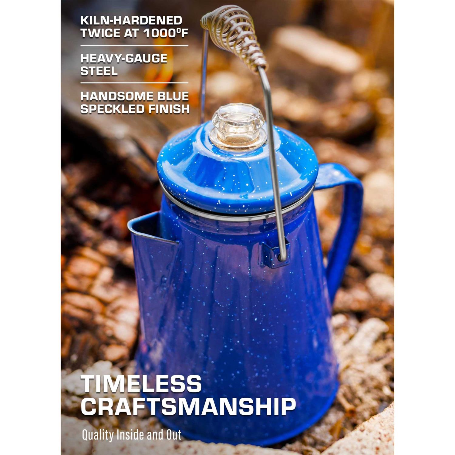 COLETTI Classic Camping Coffee Percolator Camping Coffee Pot 12 Cup Enamelware Percolator Coffee Pot for Campsite - Image 4