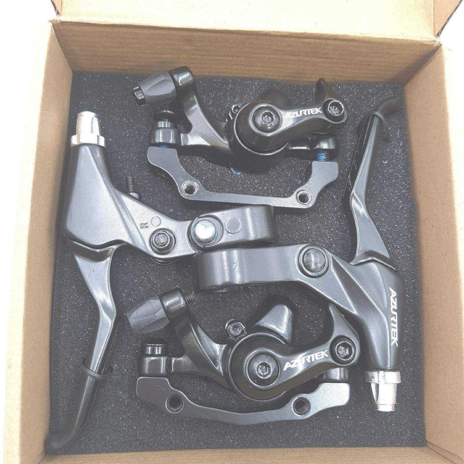 RUJOI Bike Disc Brake Kit, Aluminum Front and Rear Caliper Full Aluminum Alloy Bicycle Brake Lever - Image 2