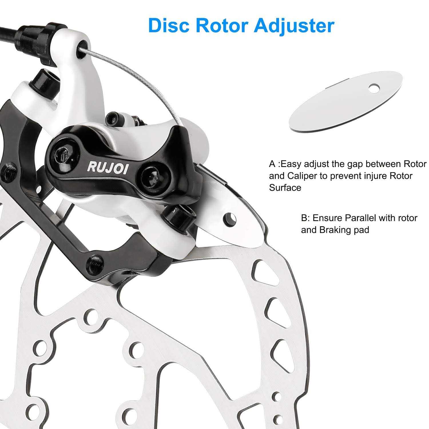 RUJOI Bike Disc Brake Kit, Aluminum Front and Rear Caliper Full Aluminum Alloy Bicycle Brake Lever - Image 3