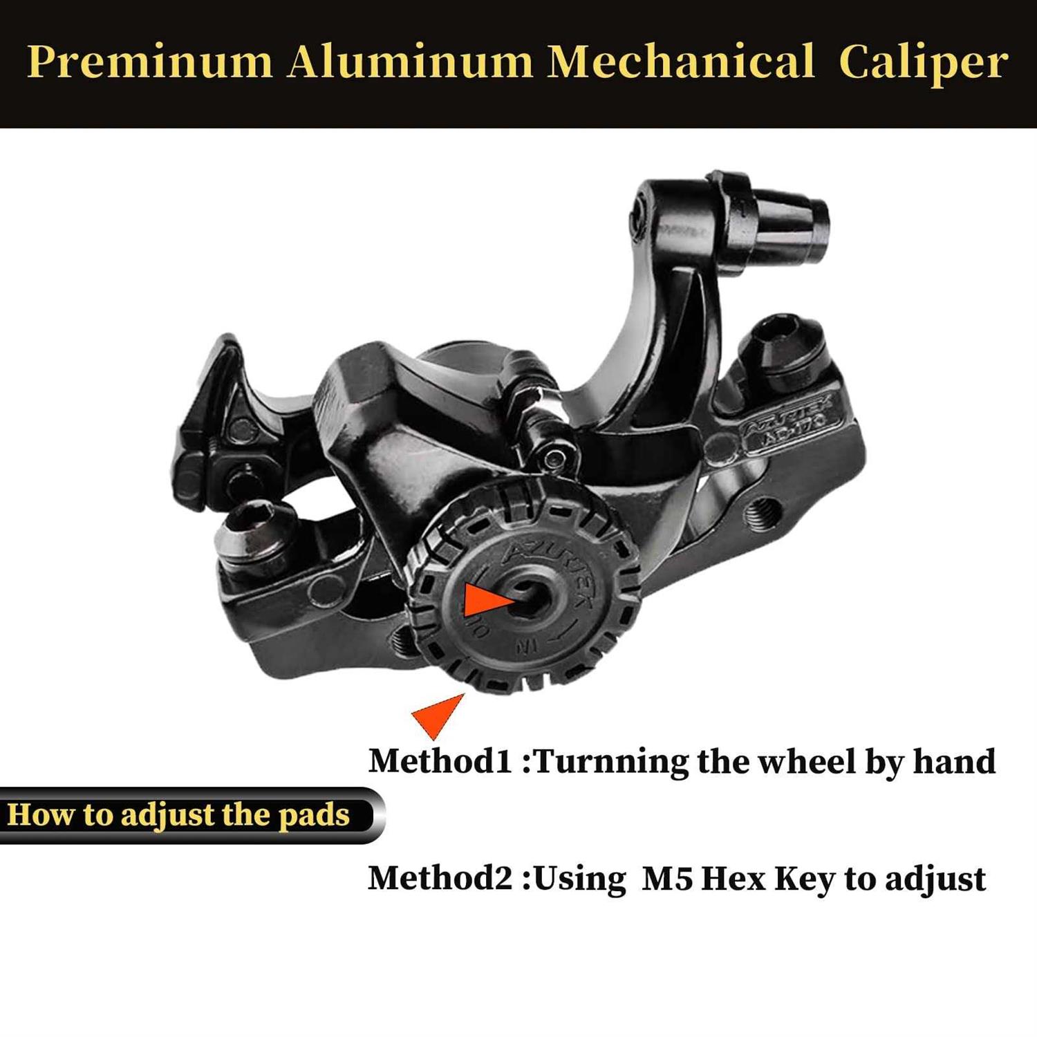 RUJOI Bike Disc Brake Kit, Aluminum Front and Rear Caliper Full Aluminum Alloy Bicycle Brake Lever - Image 5