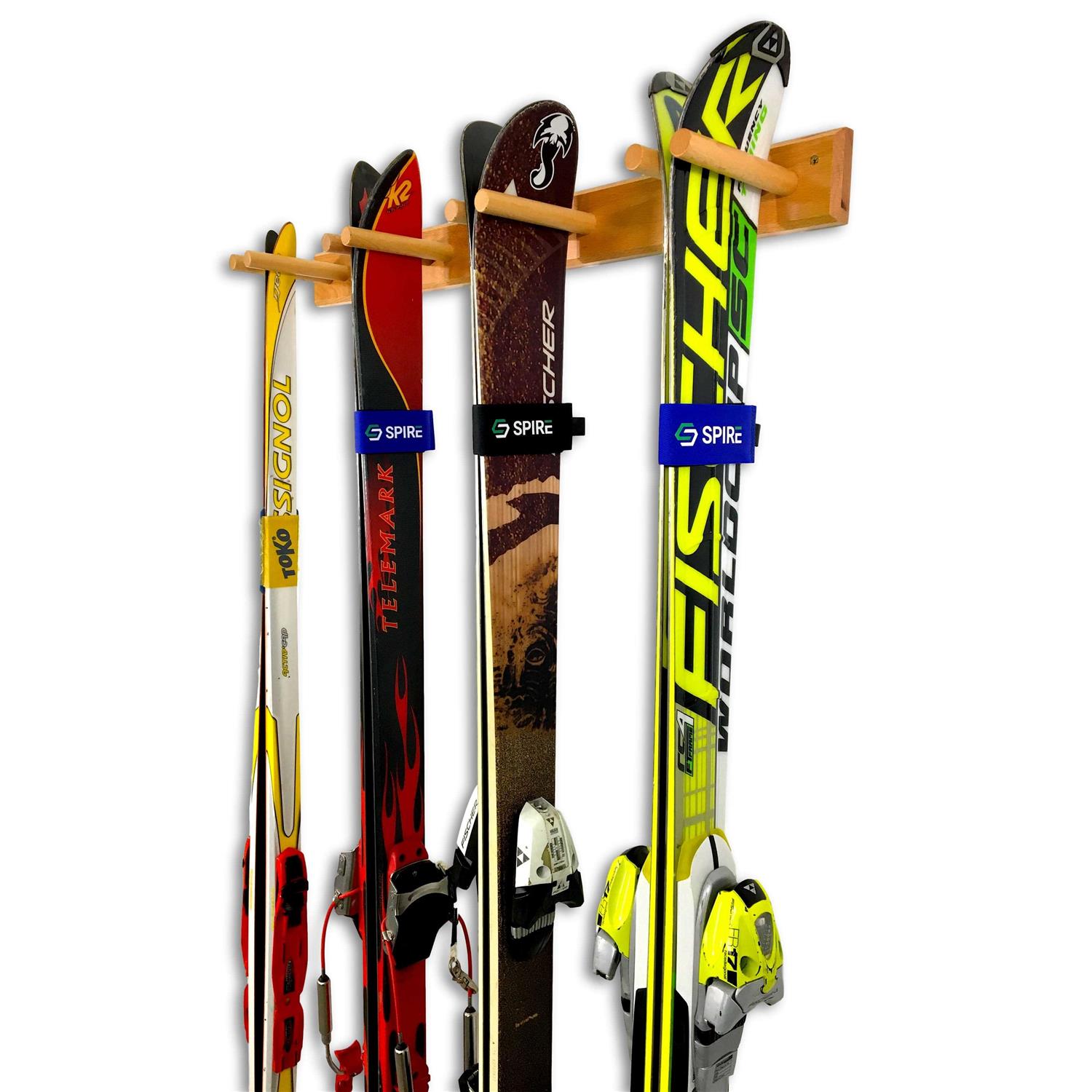 StoreYourBoard Timber Ski Wall Rack 4 Pairs of Skis - Image 2