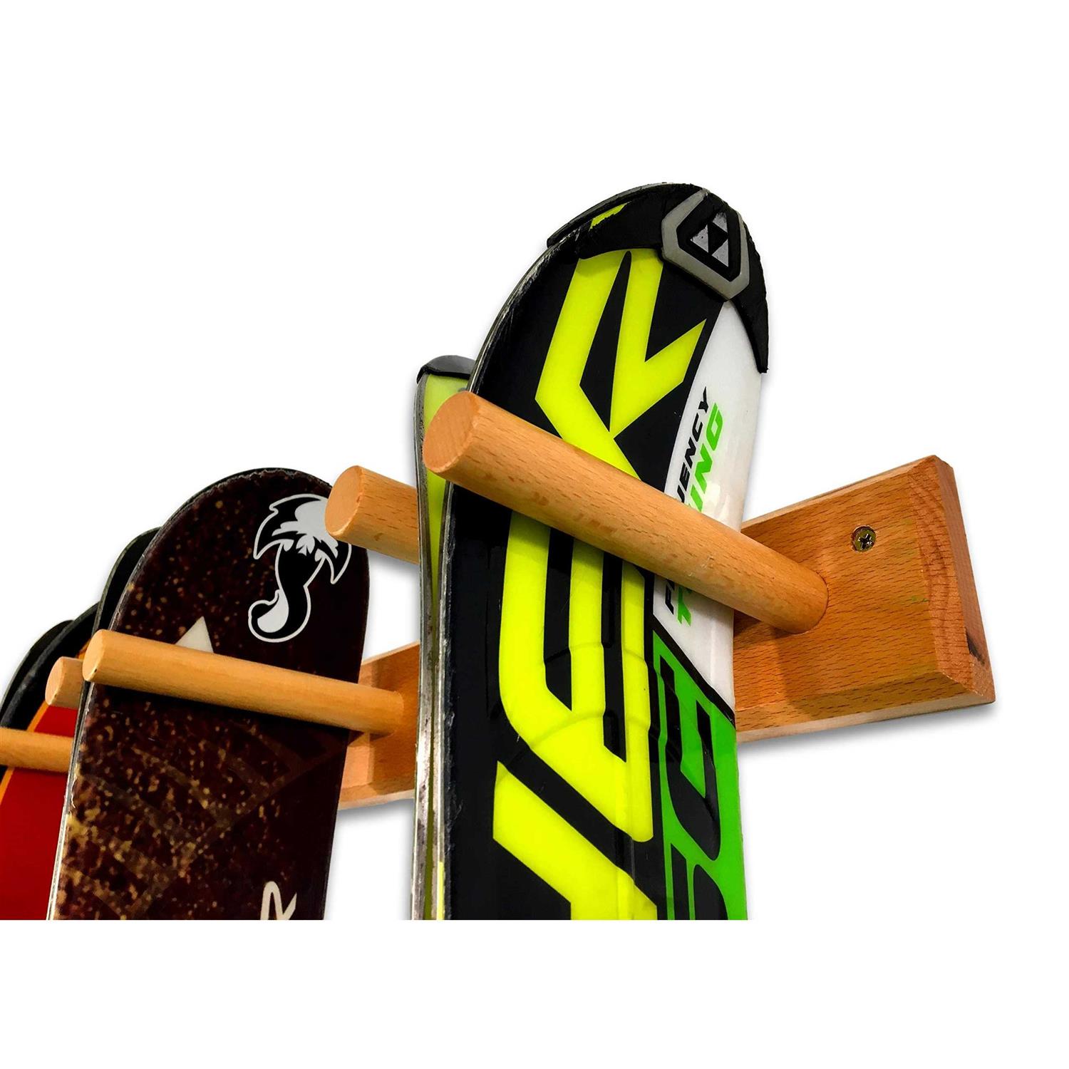 StoreYourBoard Timber Ski Wall Rack 4 Pairs of Skis - Image 5