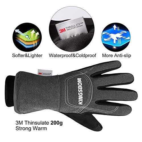 Kingsbom Winter Waterproof Thermal Gloves 3M Thinsulate Windproof Touch Screen Warm Gloves - Image 4