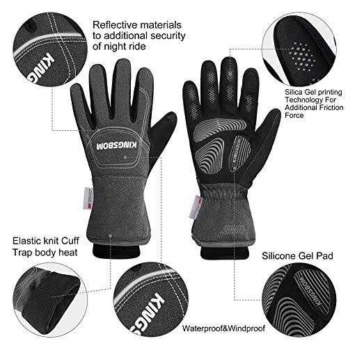 Kingsbom Winter Waterproof Thermal Gloves 3M Thinsulate Windproof Touch Screen Warm Gloves - Image 5
