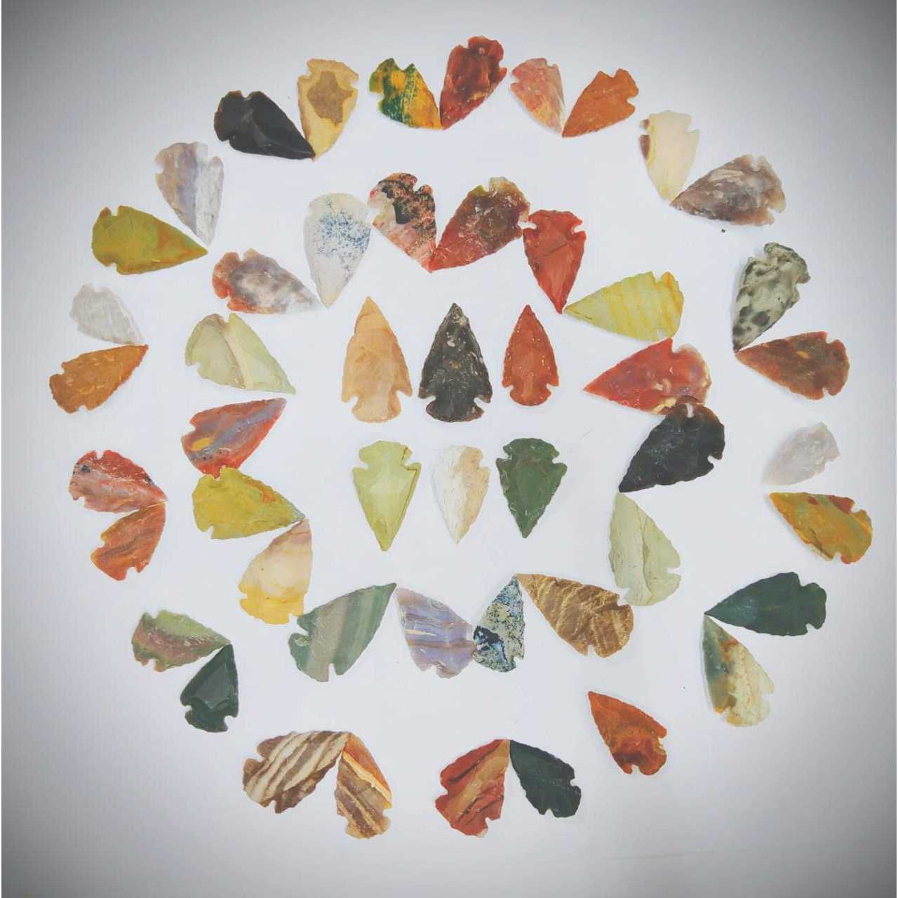 50 Pc Lot Flint Arrowhead Oh Collection Project Spear Diy Points arrowheads - Image 3