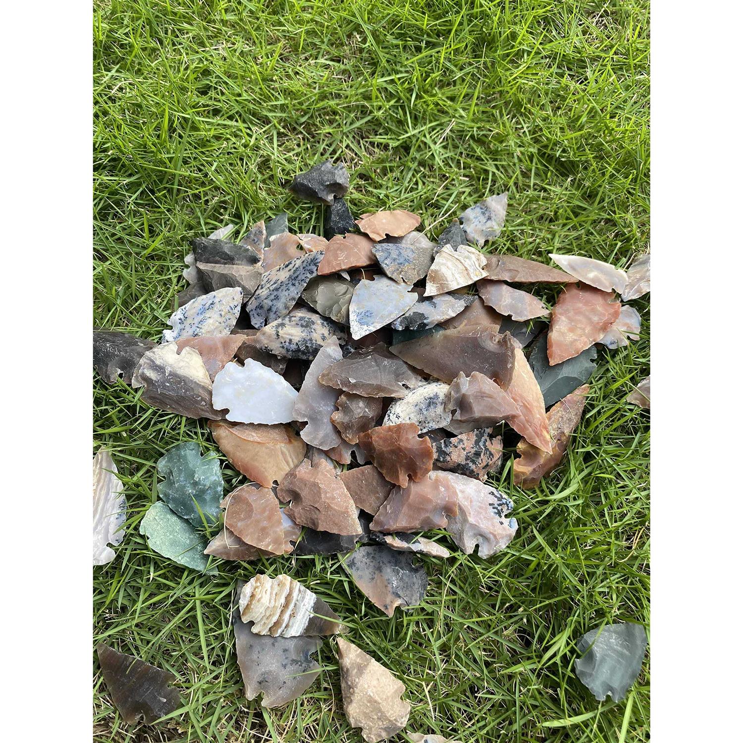 50 Pc Lot Flint Arrowhead Oh Collection Project Spear Diy Points arrowheads - Image 4