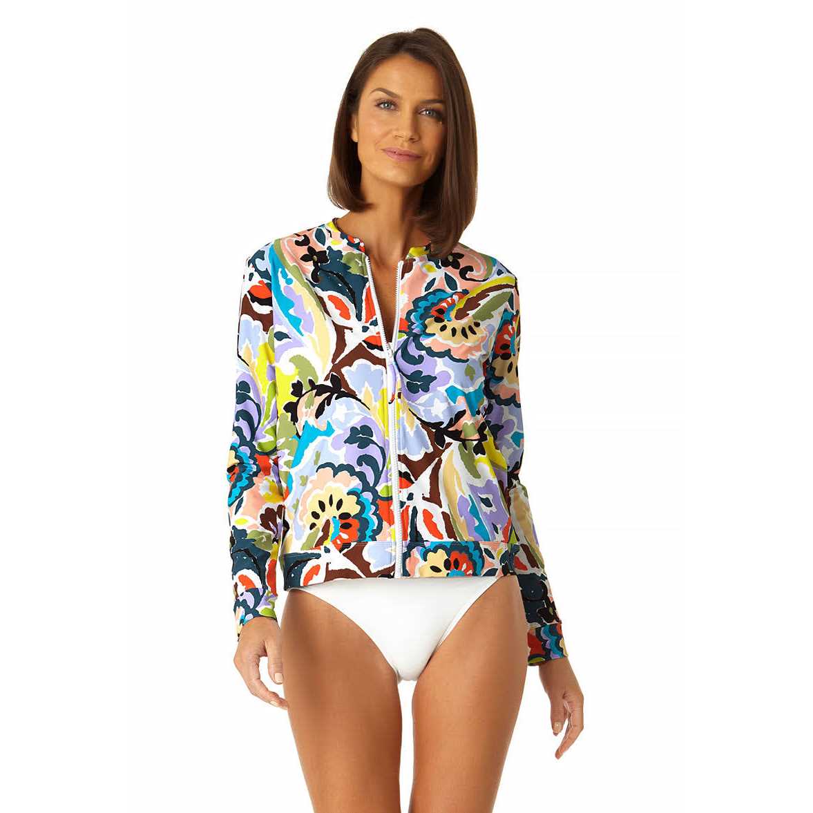 Anne Cole Women's Long Sleeve Full Zip Rashguard - Image 3